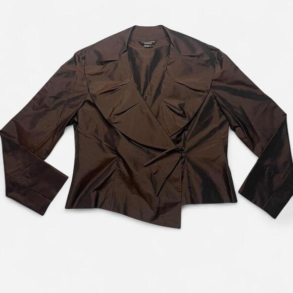 Vintage 100% Silk Stunning Brown Blouse - Picture 1 of 6